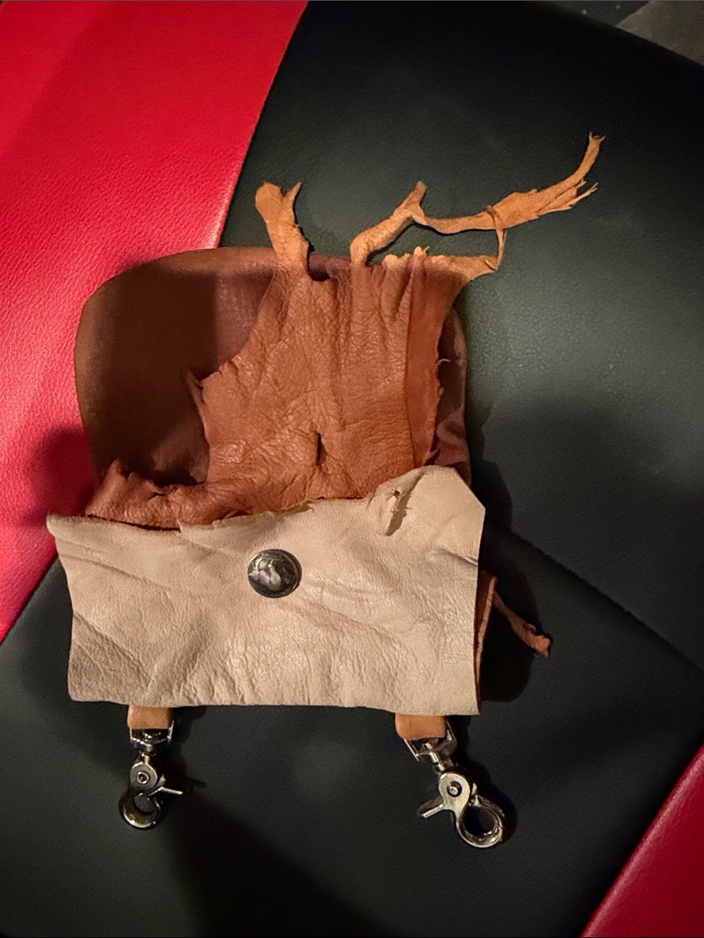 Brown Leather Men/ women Small Pouch Sling Bag for hip belt